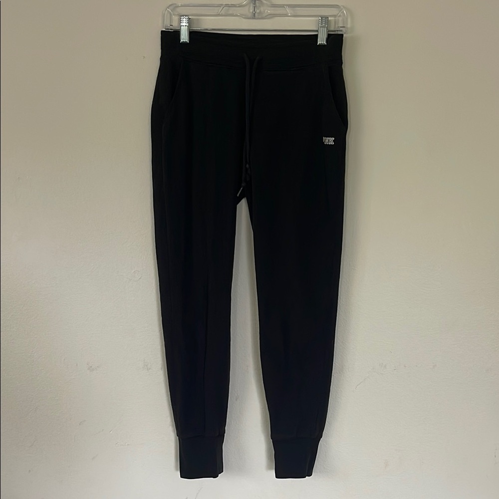 PINK Victoria's Secret Black Jogger Sweatpants with Elastic Cuffs